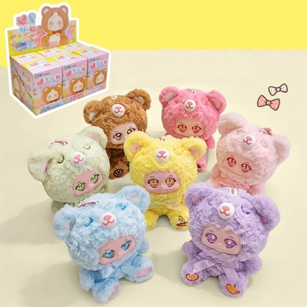 Candy Bear Series,Plush Doll Blind Box Figures,Vinyl Face Plush Doll Random Design Action Figures Collectible Toys,Plush Blind Box 1PC (1 of 6 Styles) Cute Collectible Toys Birthday Gifts
