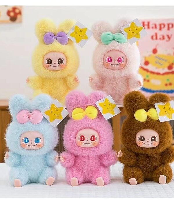 Rabbit Paradise Series,Plush Doll Blind Box Figures,Vinyl Face Plush Doll Random Design Action Figures Collectible Toys,Plush Blind Box 1PC (1 of 6 Styles) Cute Collectible Toys Birthday Gifts